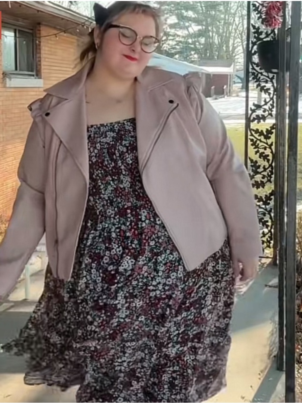 Ruffle moto jacket